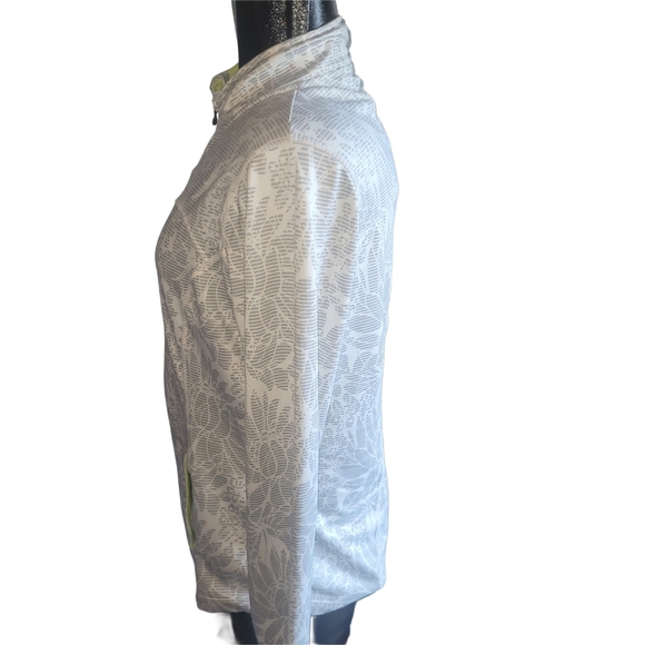 Mondetta White and Grey Floral Patterned Performance Jacket M - Picture 4 of 6